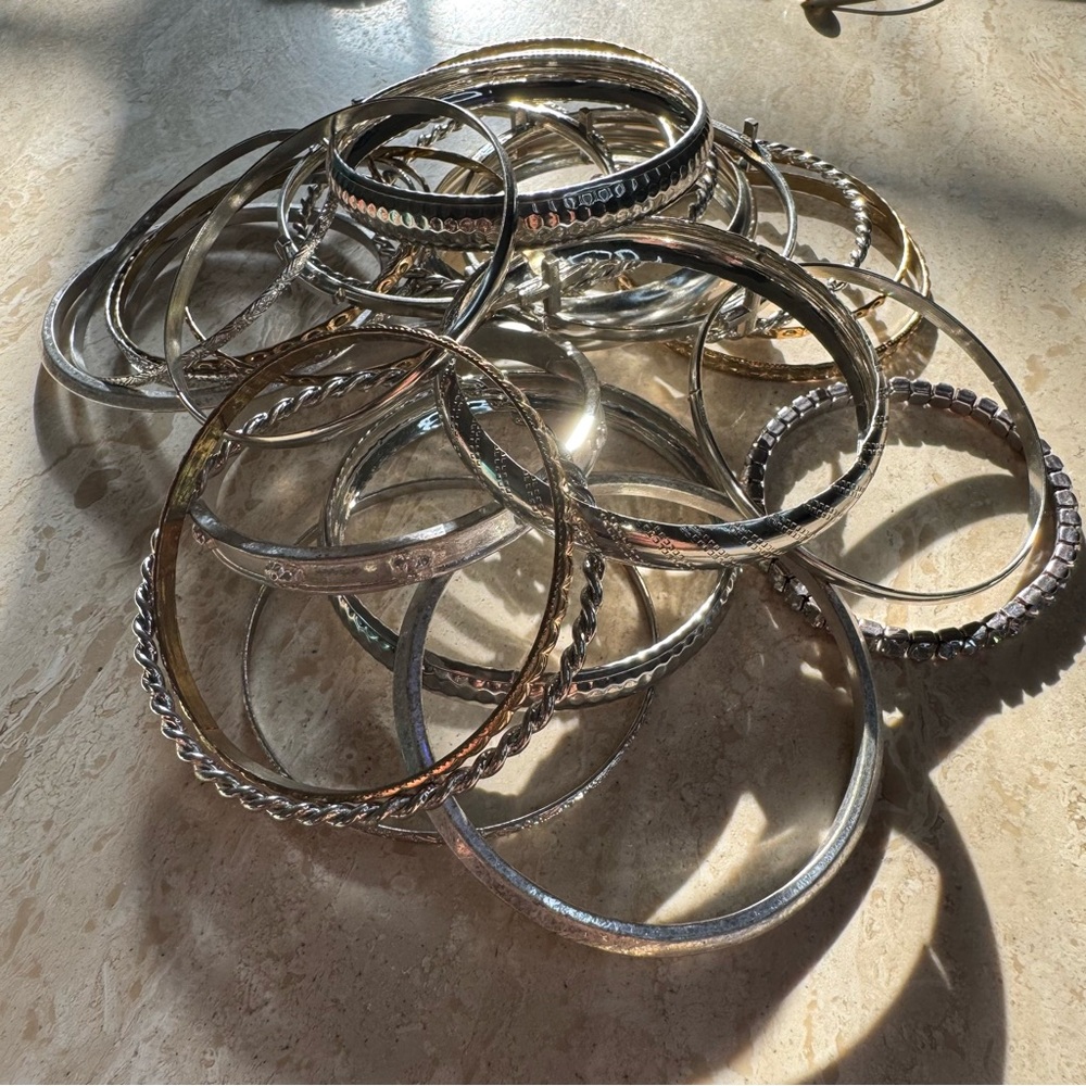 Silver and Gold Tone Bangle Set